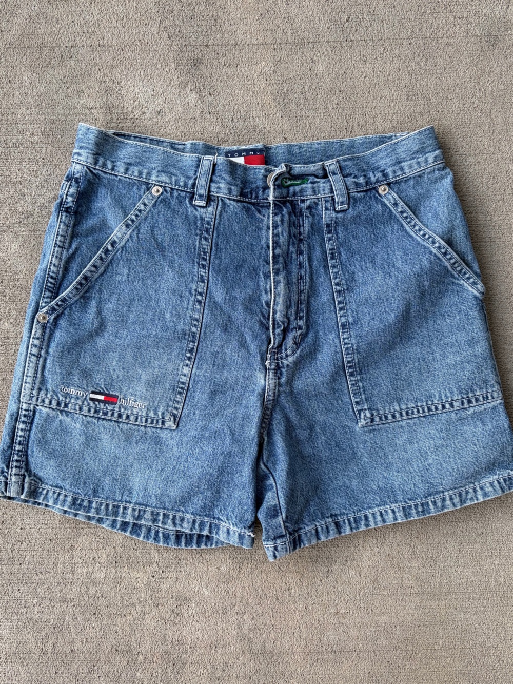 Vintage 90s Tommy Hilfiger jeans denim cargo shorts high rise - Picture 1 of 6